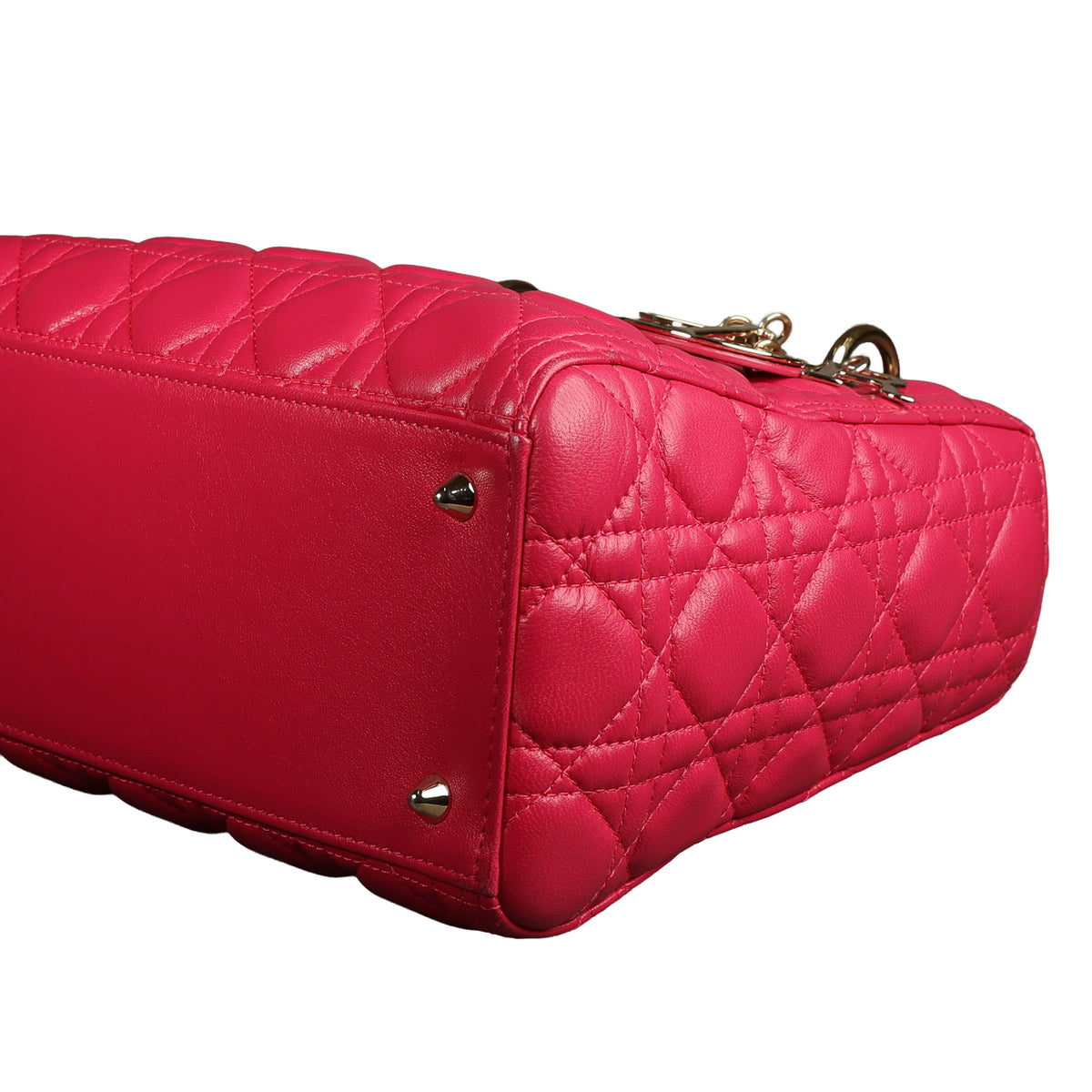 Preowned CHRISTIAN DIOR Lady Dior Cannage Leather Medium GHW Pink  16-XX-XX15 | Luxe Again Maison