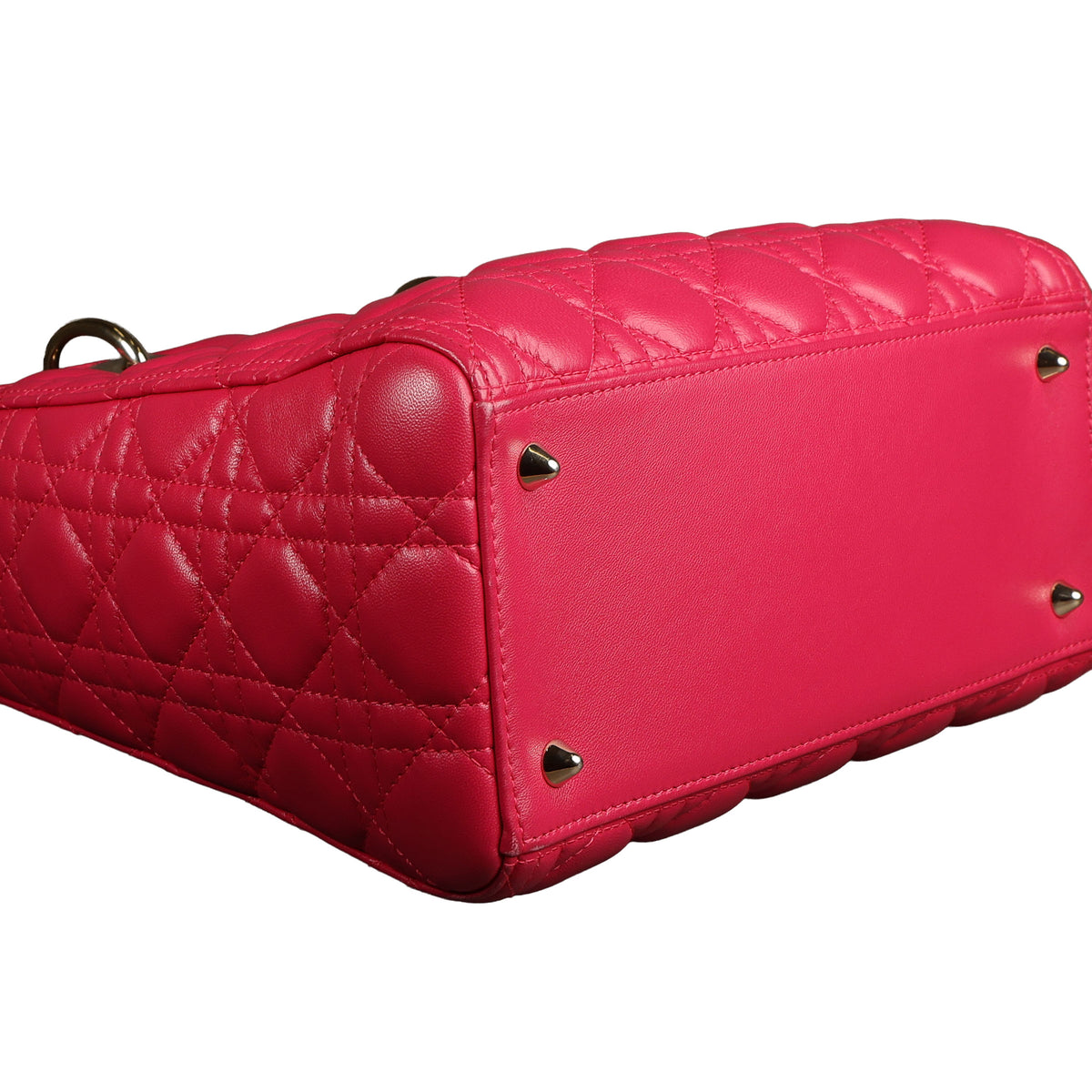 Preowned CHRISTIAN DIOR Lady Dior Cannage Leather Medium GHW Pink  16-XX-XX15 | Luxe Again Maison