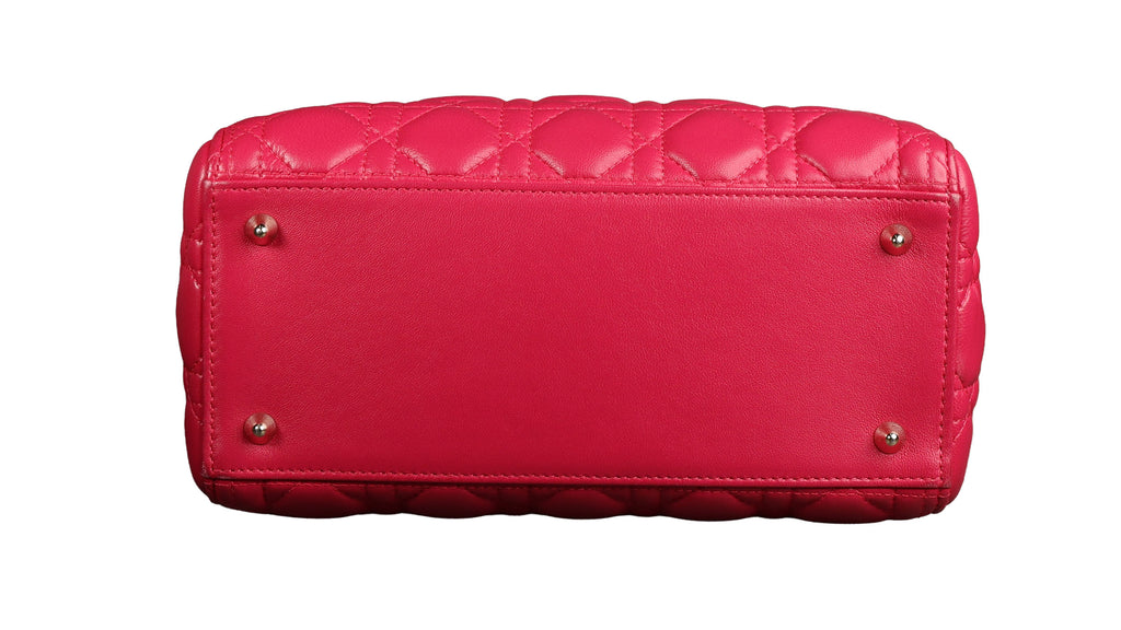 Preowned CHRISTIAN DIOR Lady Dior Cannage Leather Medium GHW Pink  16-XX-XX15 | Luxe Again Maison