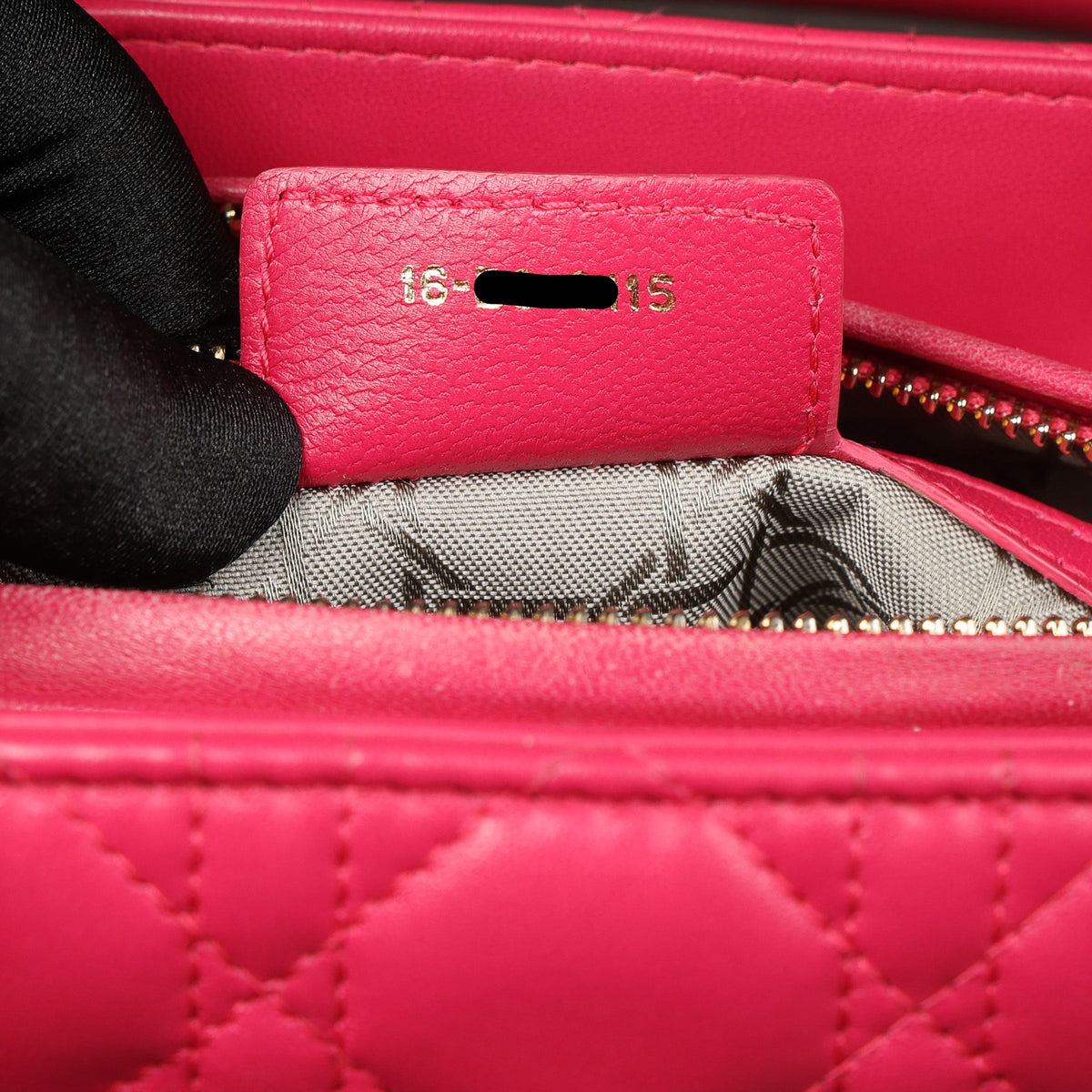 Preowned CHRISTIAN DIOR Lady Dior Cannage Leather Medium GHW Pink  16-XX-XX15 | Luxe Again Maison