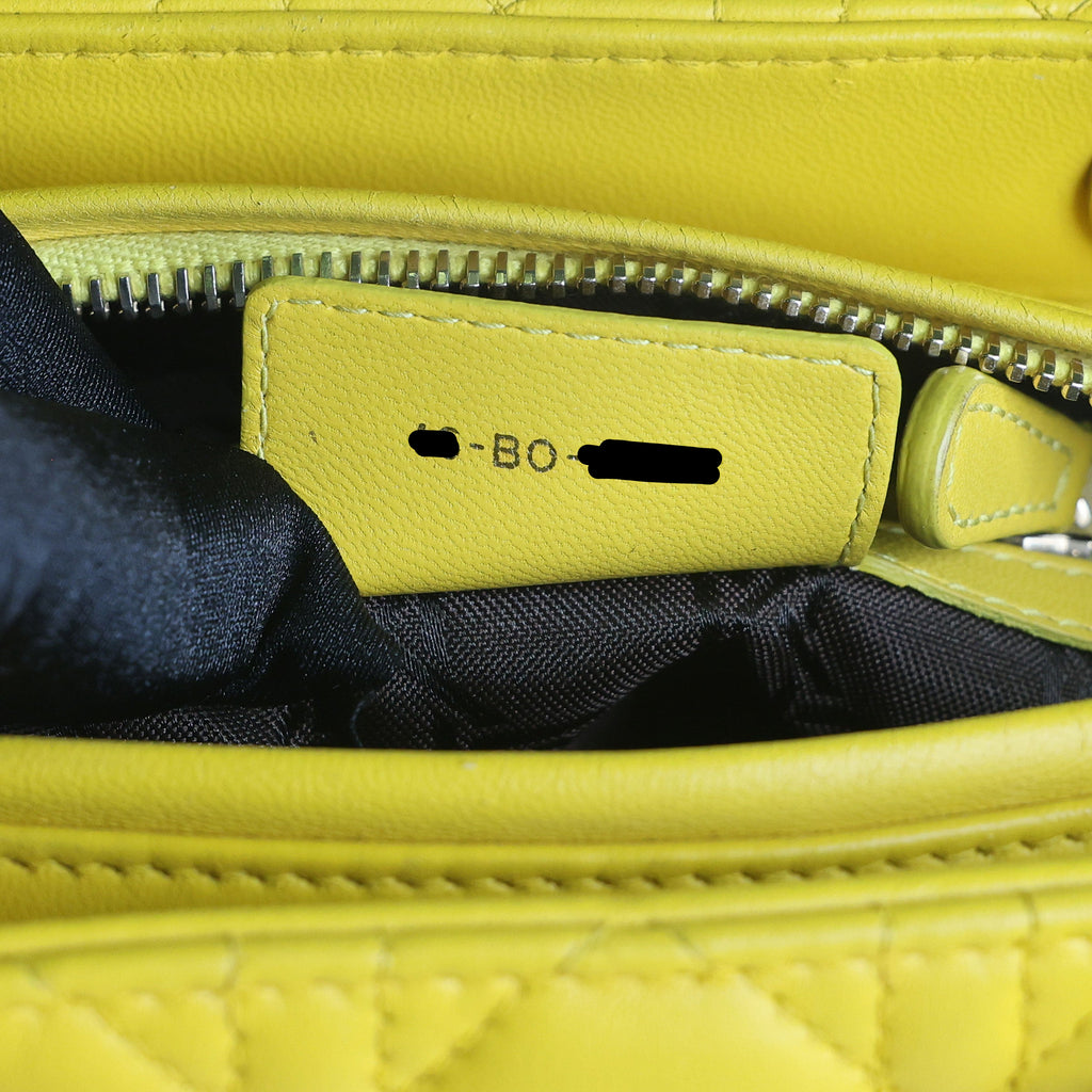 Preowned CHRISTIAN DIOR Lady Dior Cannage Leather Gold Hardware Yellow Medium | Luxe Again Maison