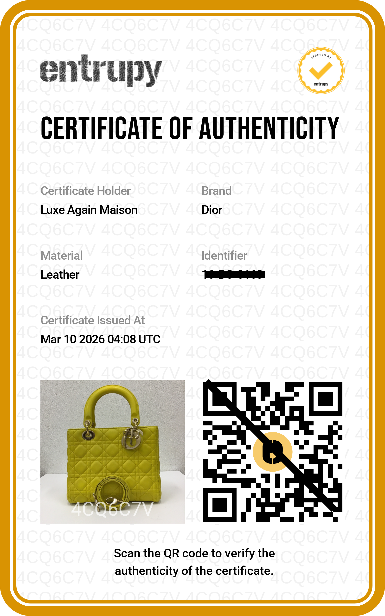 Preowned CHRISTIAN DIOR Lady Dior Cannage Leather Gold Hardware Yellow Medium | Luxe Again Maison