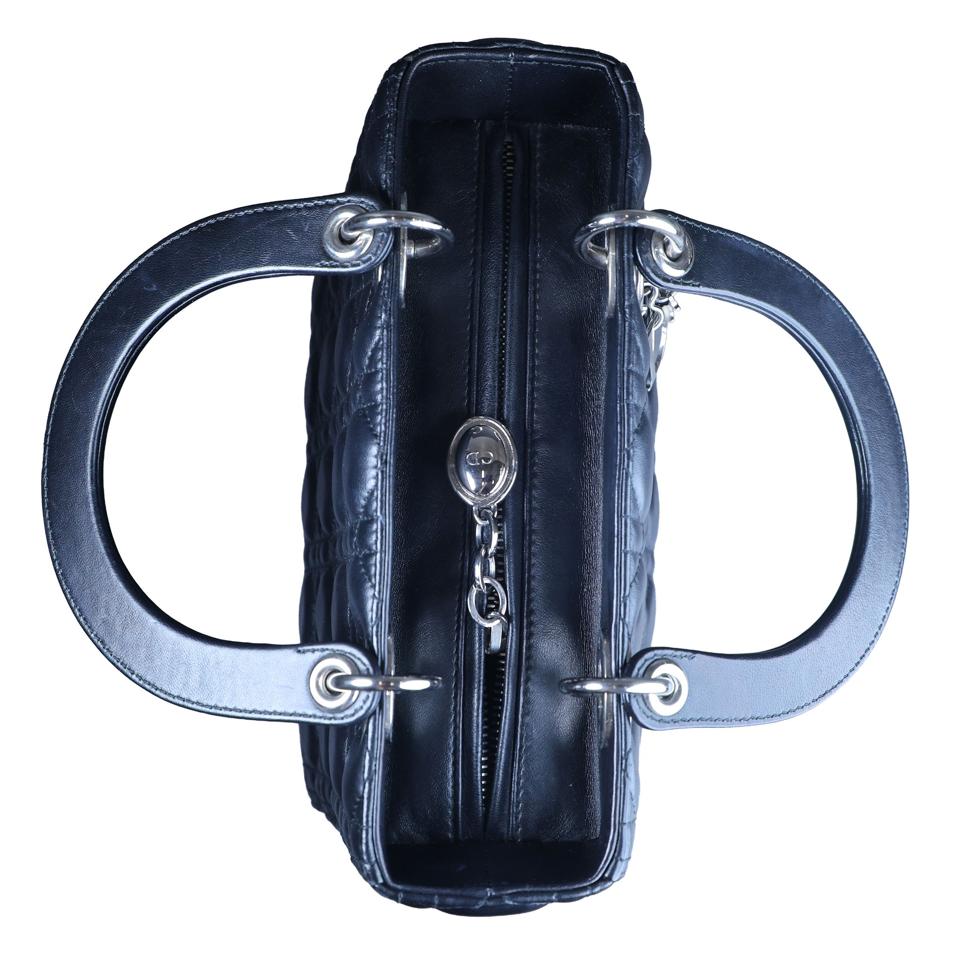 Preowned CHRISTIAN DIOR Lady Dior Medium Leather Black SHW Bag X8-MA-XX58 | Luxe Again Maison