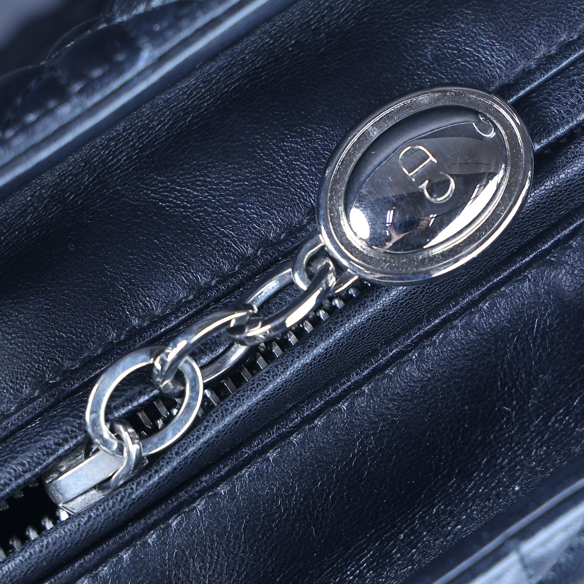 Preowned CHRISTIAN DIOR Lady Dior Medium Leather Black SHW Bag X8-MA-XX58 | Luxe Again Maison