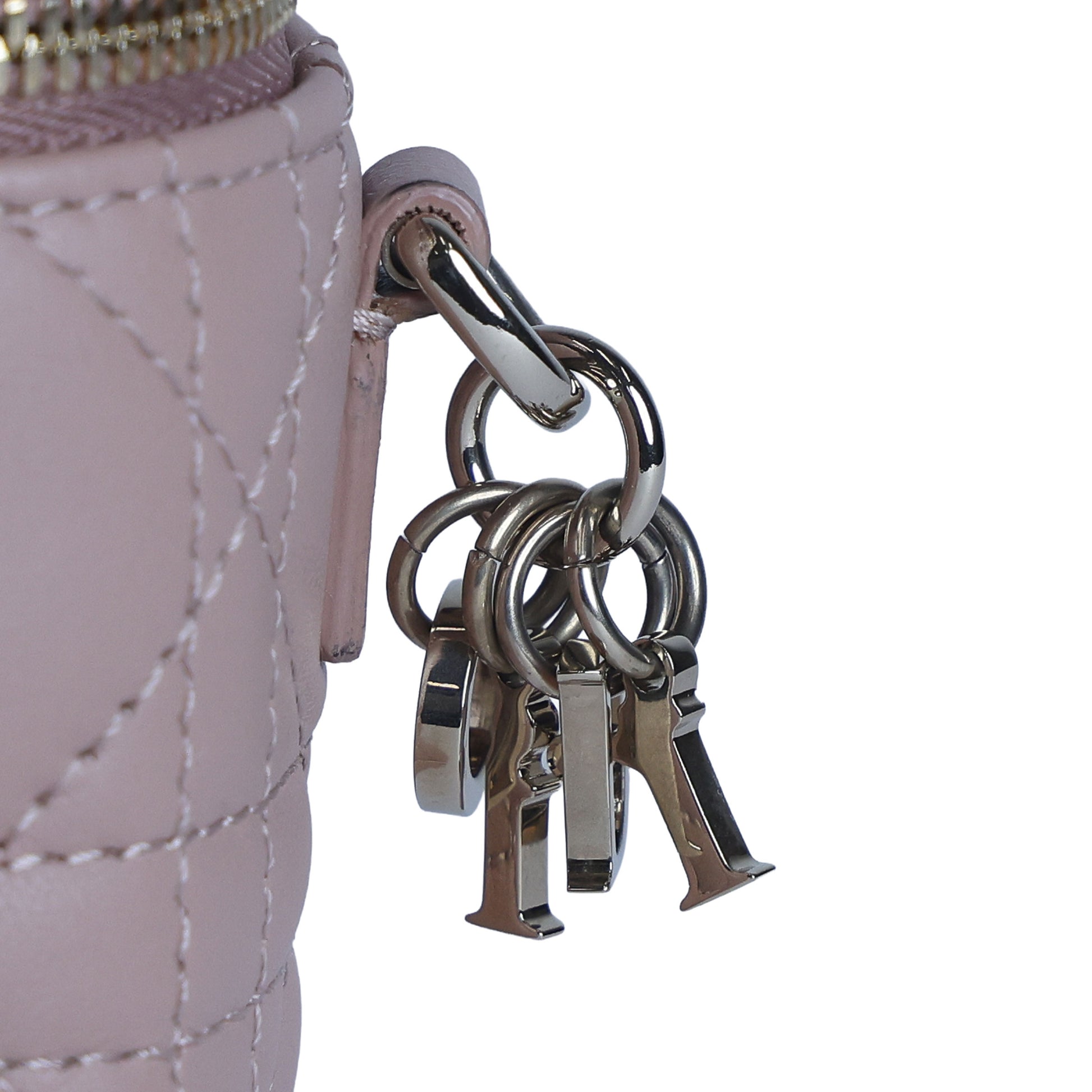 Preowned CHRISTIAN DIOR Lady Dior Micro Vanity Case Lambskin Rose Poudre (Powder Pink) 2021 | Luxe Again Maison