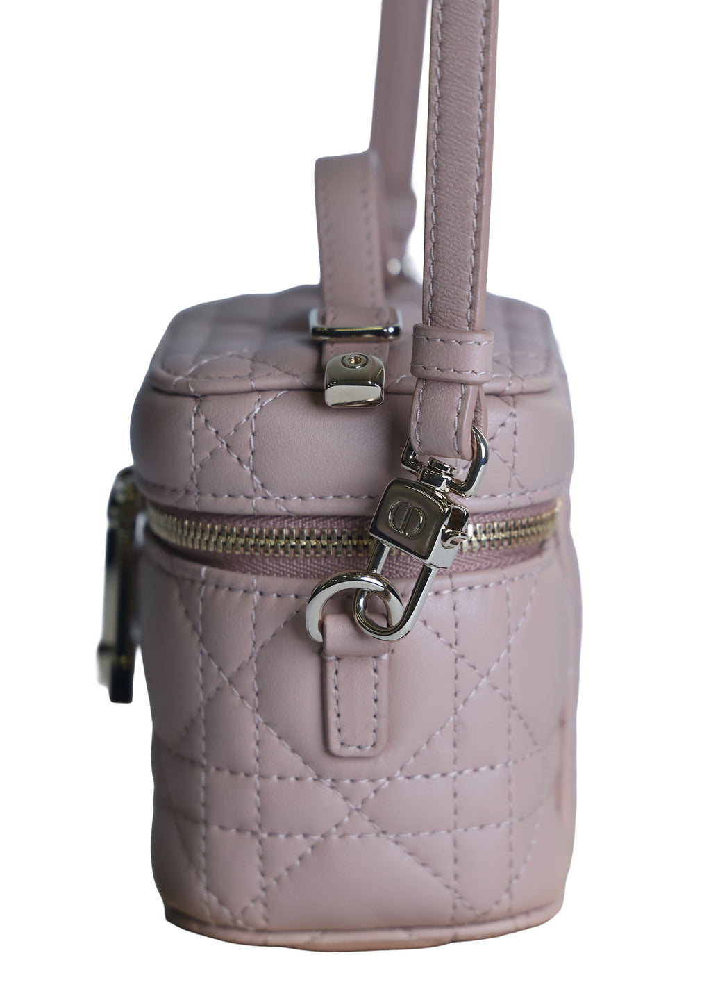 Preowned CHRISTIAN DIOR Lady Dior Micro Vanity Case Lambskin Rose Poudre (Powder Pink) 2021 | Luxe Again Maison