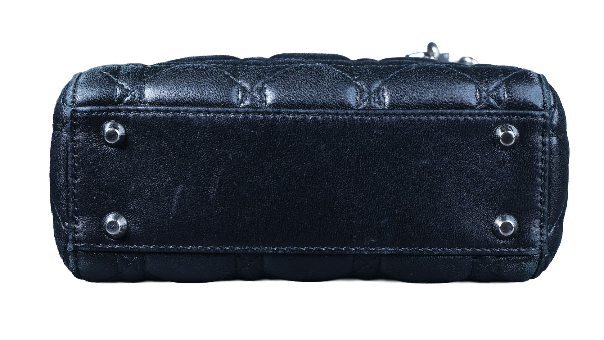 Preowned CHRISTIAN DIOR Lady Dior Mini Leather Black SHW Bag | Luxe Again Maison