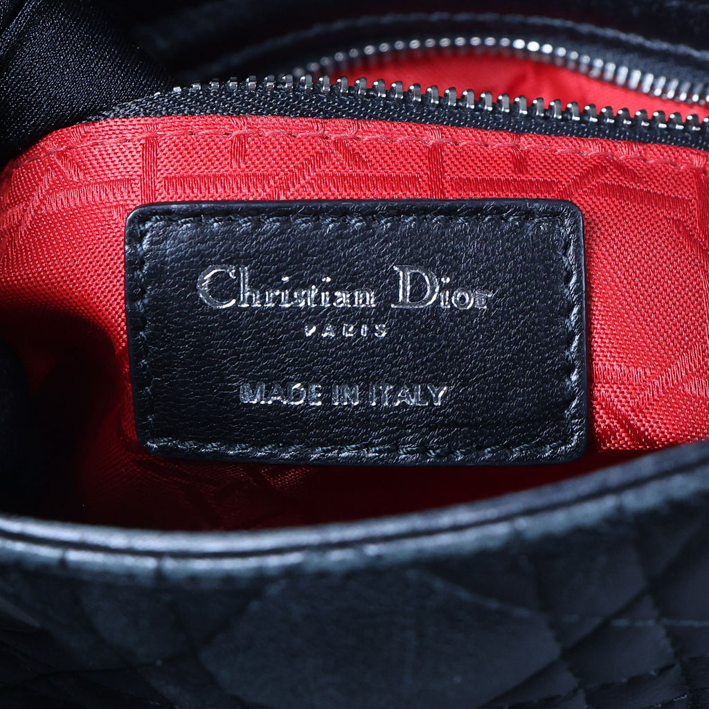 Preowned CHRISTIAN DIOR Lady Dior Mini Leather Black SHW Bag | Luxe Again Maison