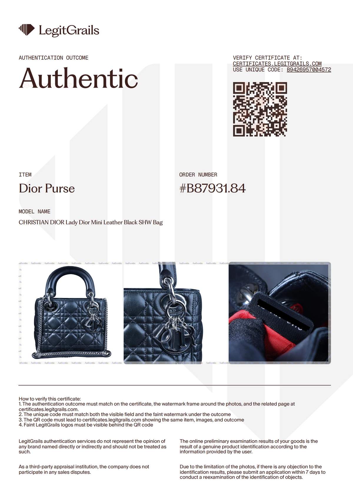 Preowned CHRISTIAN DIOR Lady Dior Mini Leather Black SHW Bag | Luxe Again Maison