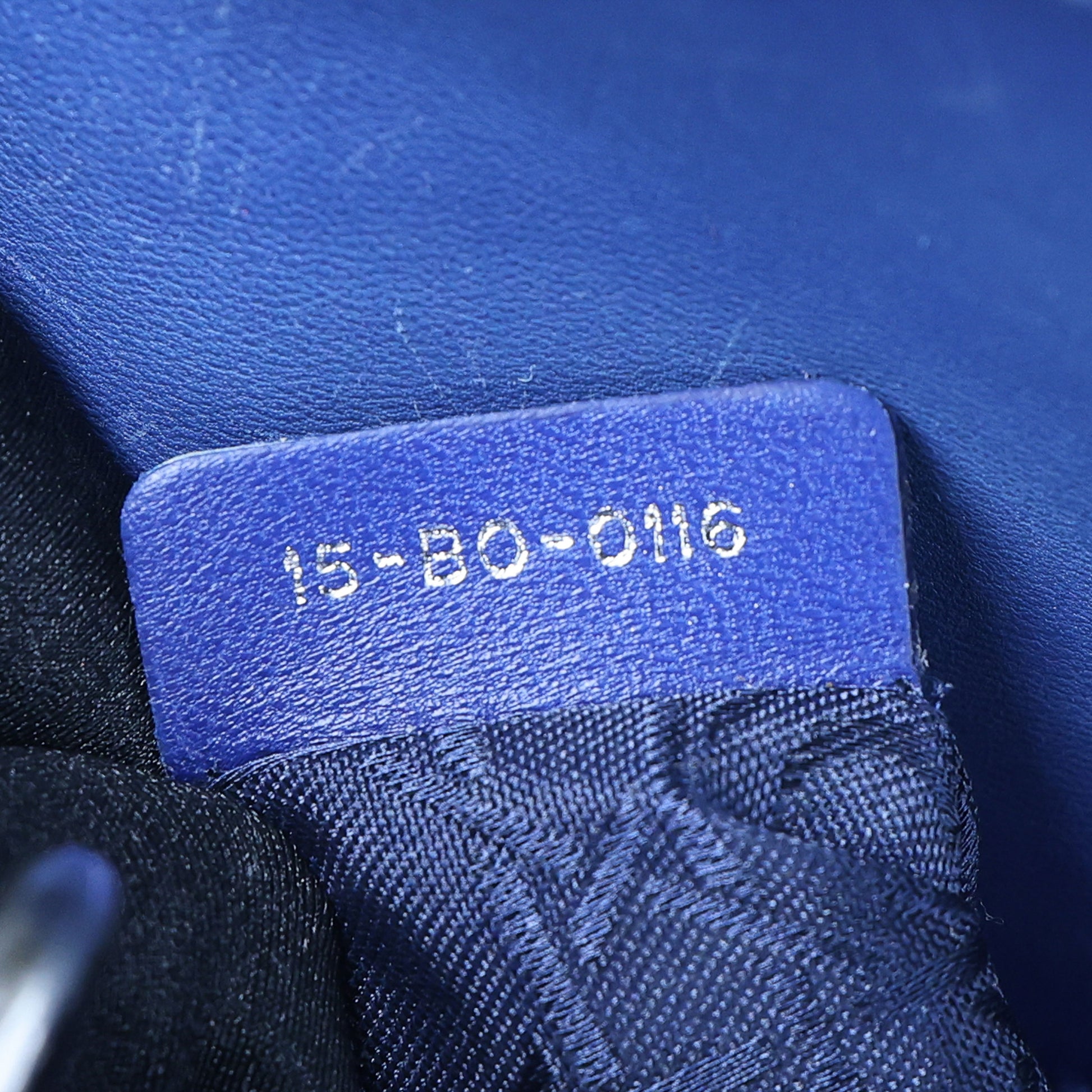 Preowned CHRISTIAN DIOR Lady Dior Mini Leather Blue SHW Bag | Luxe Again Maison