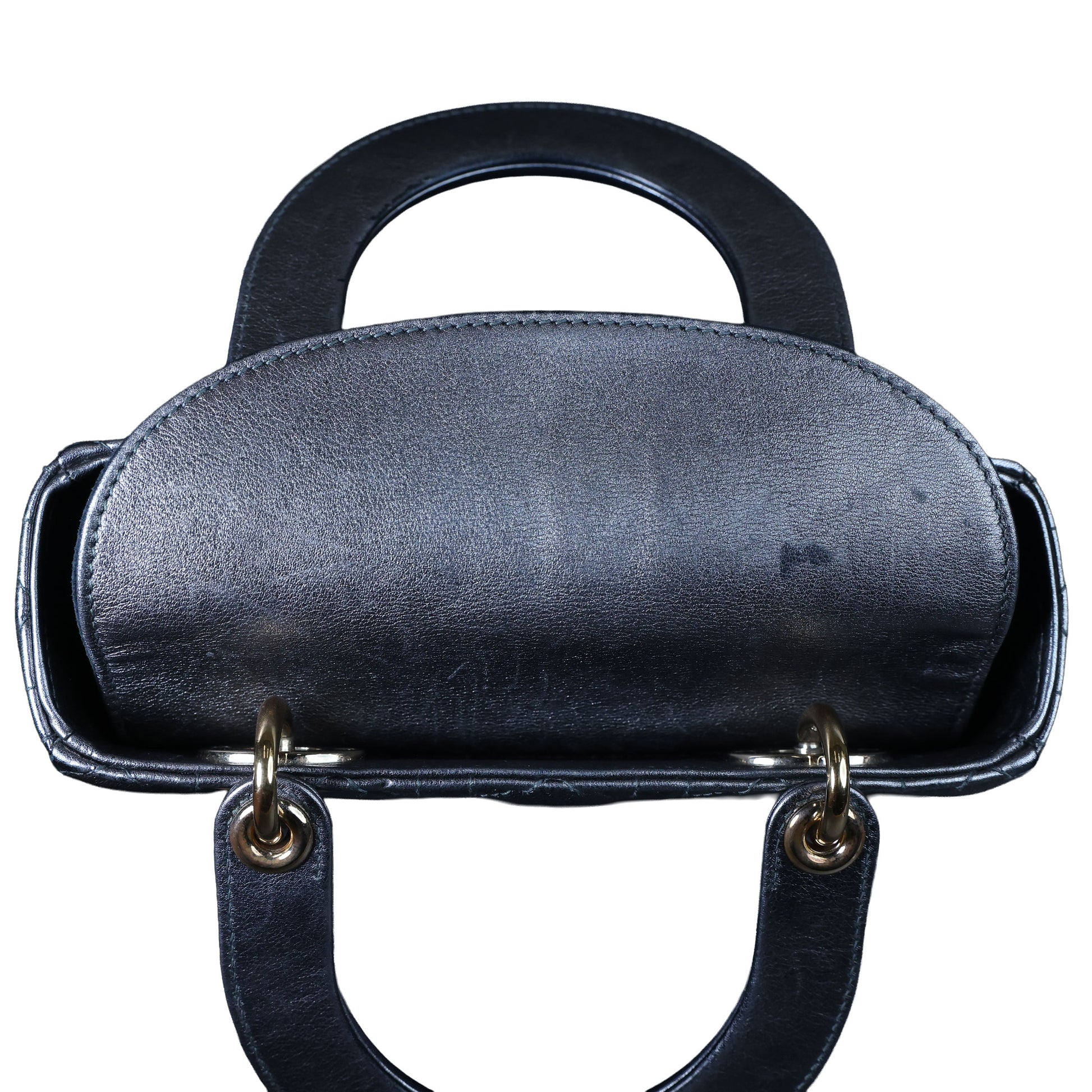 Preowned CHRISTIAN DIOR Lady Dior Small Leather Silver GHW Bag | Luxe Again Maison