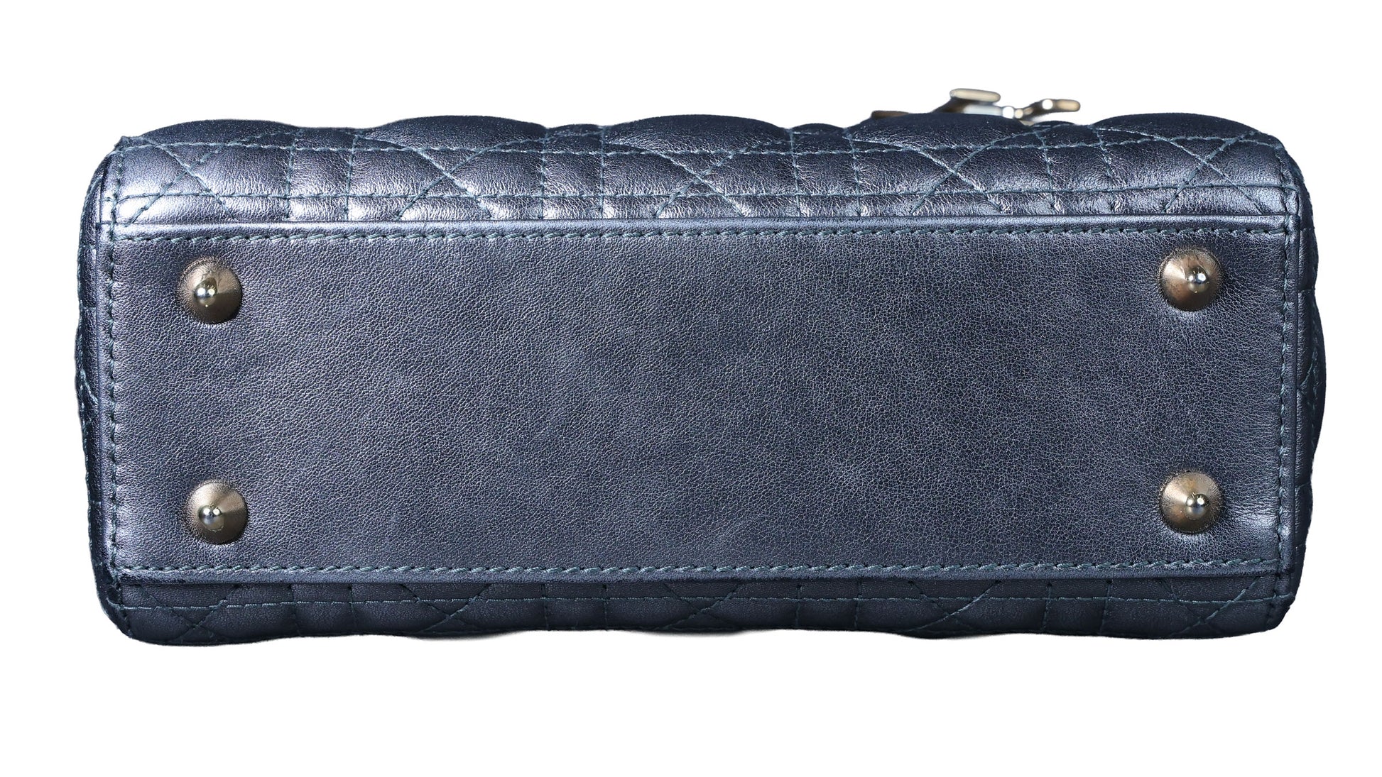 Preowned CHRISTIAN DIOR Lady Dior Small Leather Silver GHW Bag | Luxe Again Maison