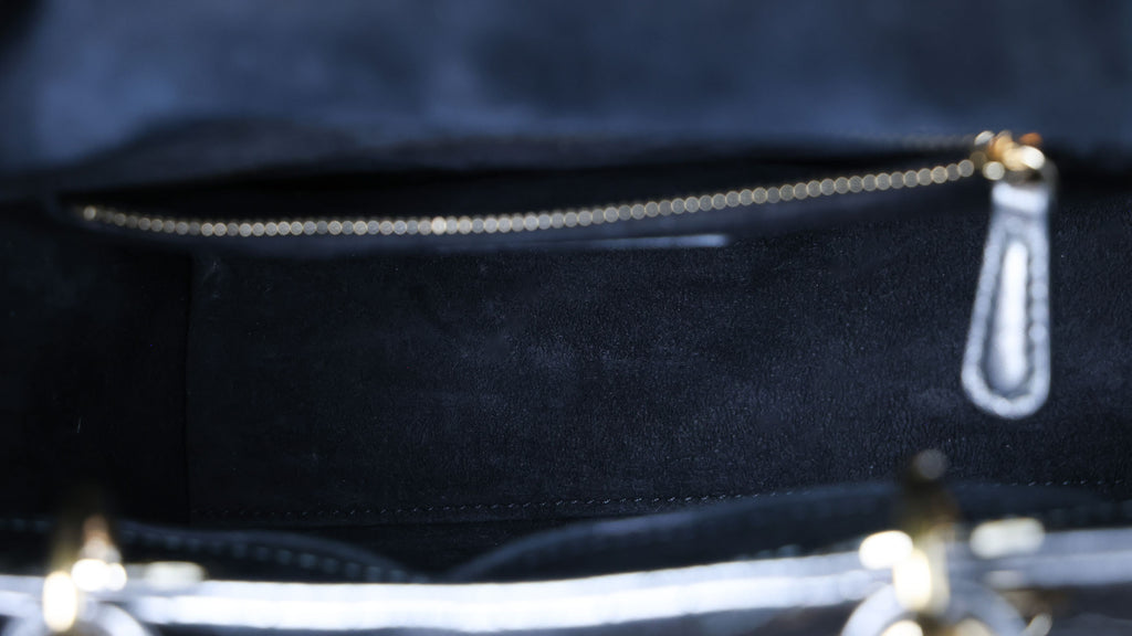 Preowned CHRISTIAN DIOR Lady Dior Small Leather Silver GHW Bag | Luxe Again Maison