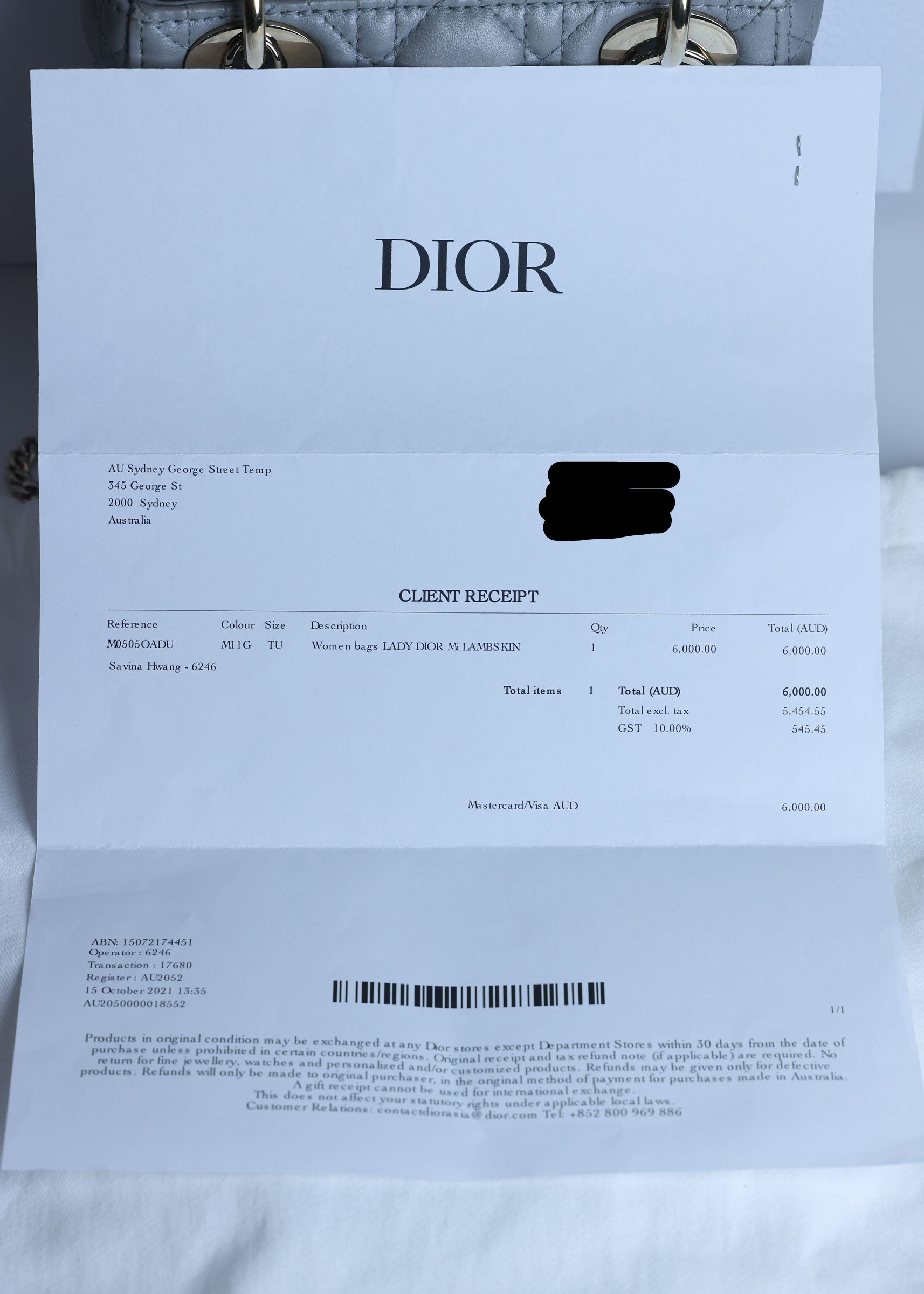 Preowned CHRISTIAN DIOR Mini Lady Dior Bag Opaline Gray Pearlescent Cannage Lambskin | Luxe Again Maison