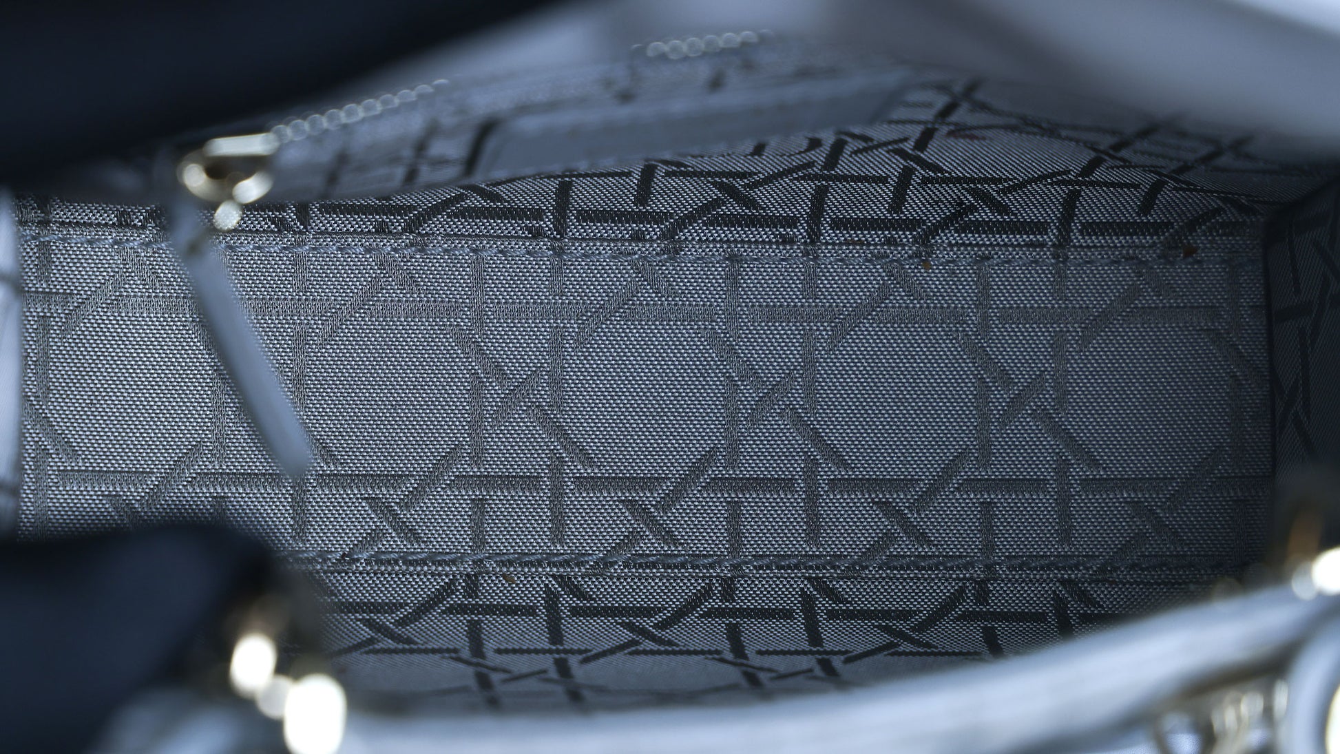 Preowned CHRISTIAN DIOR Mini Lady Dior Bag Opaline Gray Pearlescent Cannage Lambskin | Luxe Again Maison