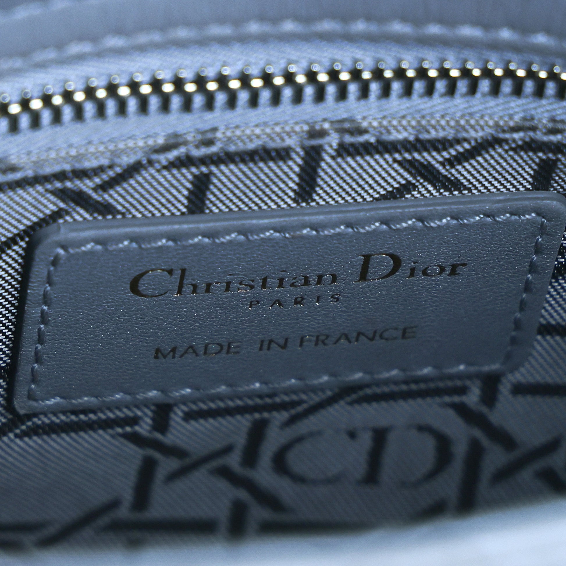 Preowned CHRISTIAN DIOR Mini Lady Dior Bag Opaline Gray Pearlescent Cannage Lambskin | Luxe Again Maison