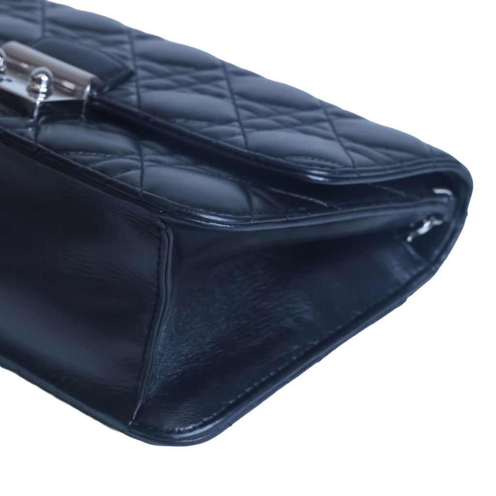 Preowned Christian Dior Miss Dior Cannage Leather Chain Shoulder Bag Black | Luxe Again Maison