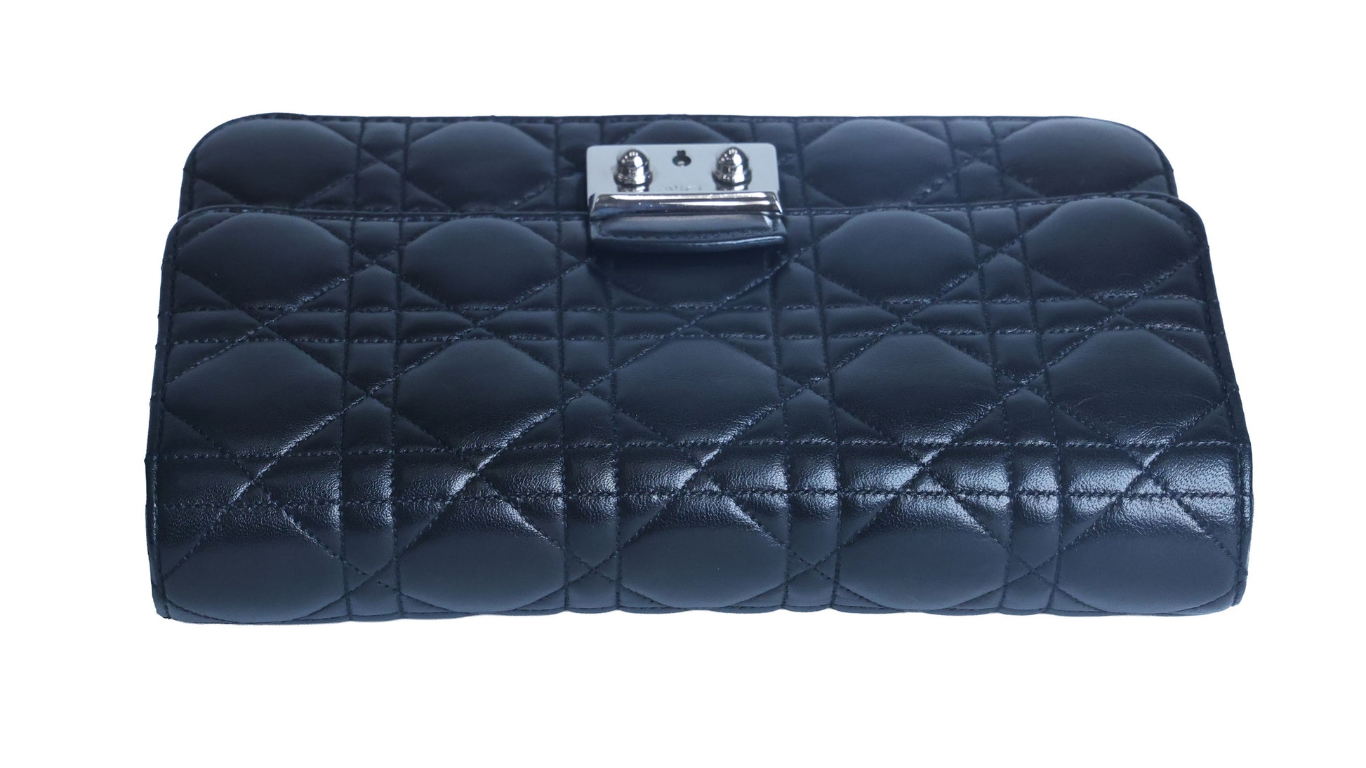 Preowned Christian Dior Miss Dior Cannage Leather Chain Shoulder Bag Black | Luxe Again Maison