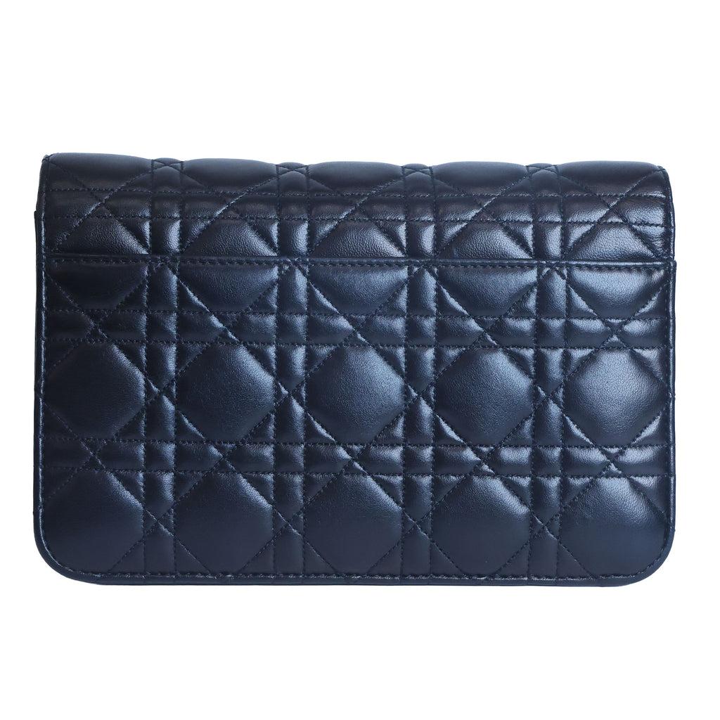 Preowned Christian Dior Miss Dior Cannage Leather Chain Shoulder Bag Black | Luxe Again Maison