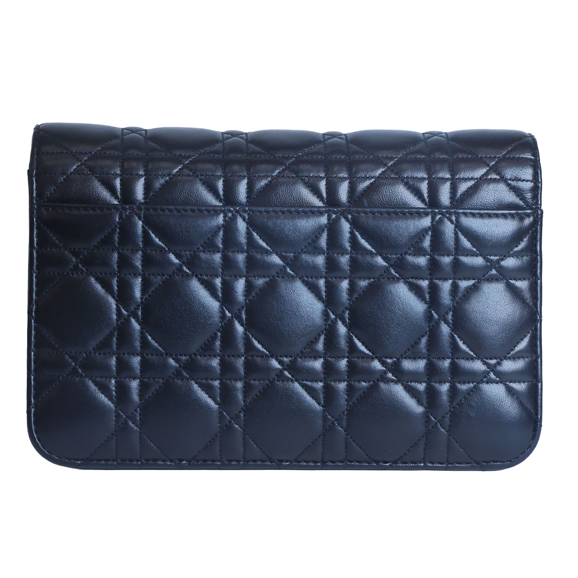 Preowned Christian Dior Miss Dior Cannage Leather Chain Shoulder Bag Black | Luxe Again Maison