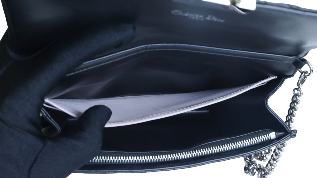 Preowned Christian Dior Miss Dior Cannage Leather Chain Shoulder Bag Black | Luxe Again Maison