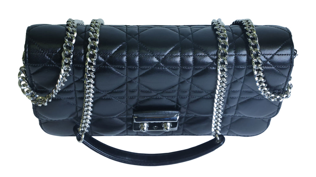 Preowned Christian Dior Miss Dior Cannage Leather Chain Shoulder Bag Black | Luxe Again Maison