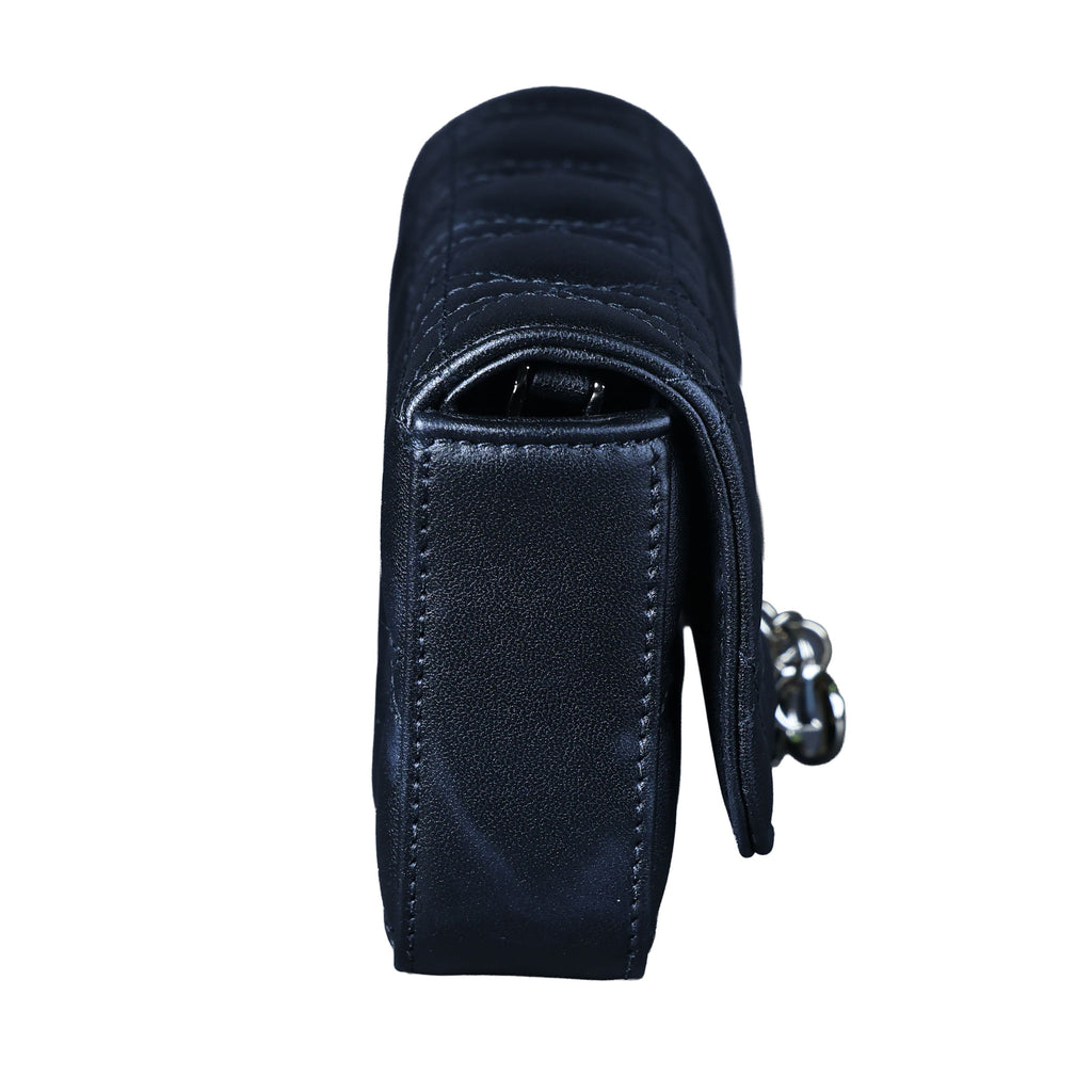 Preowned CHRISTIAN DIOR My Dior Talk Phone Pouch Cannage Lambkin Black | Luxe Again Maison