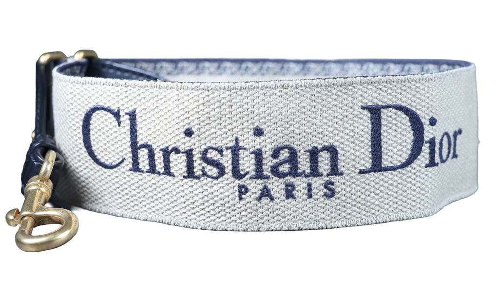Preowned CHRISTIAN DIOR Oblique Saddle Bag Medium Canvas x Leather Blue | Luxe Again Maison