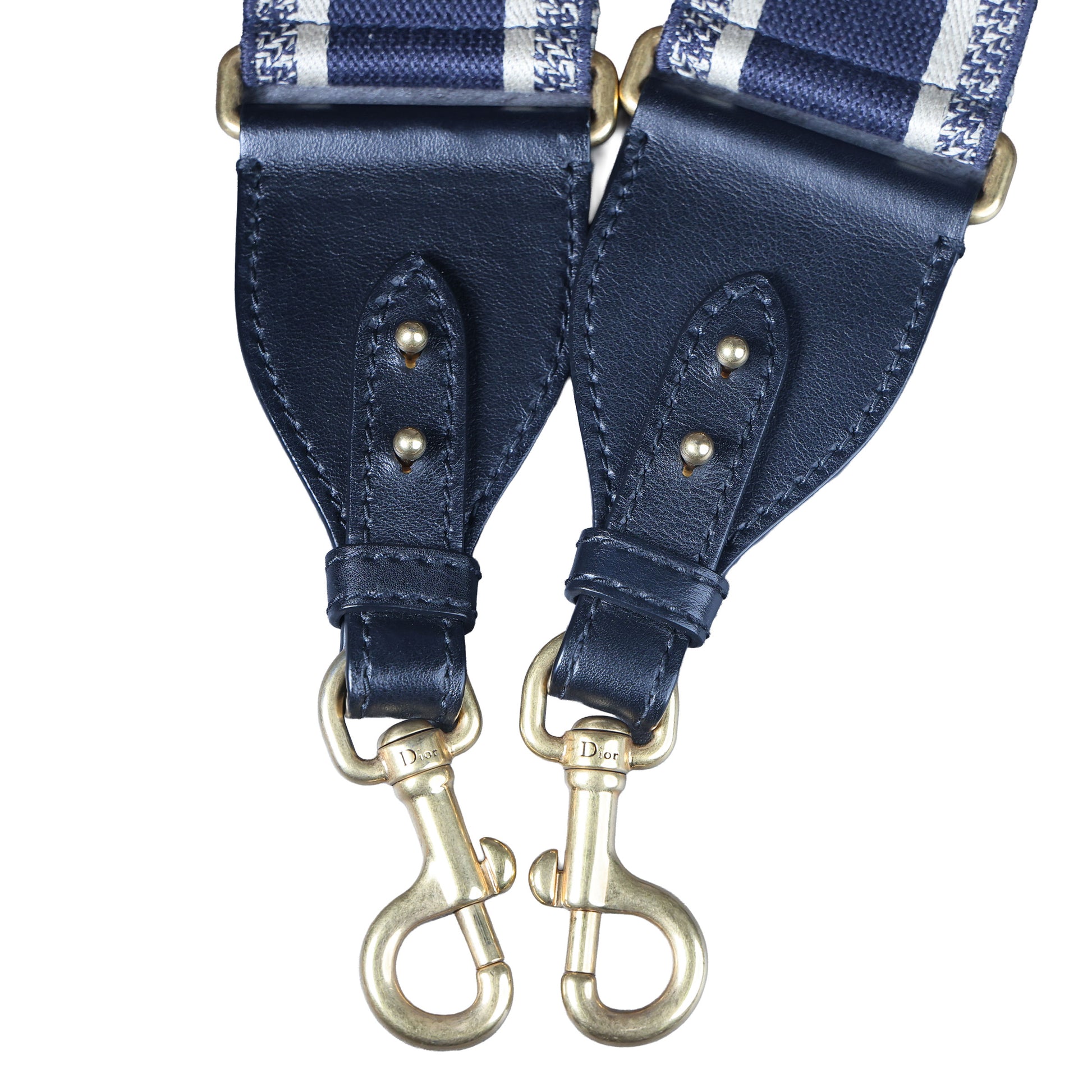 Preowned CHRISTIAN DIOR Oblique Saddle Bag Medium Canvas x Leather Blue | Luxe Again Maison