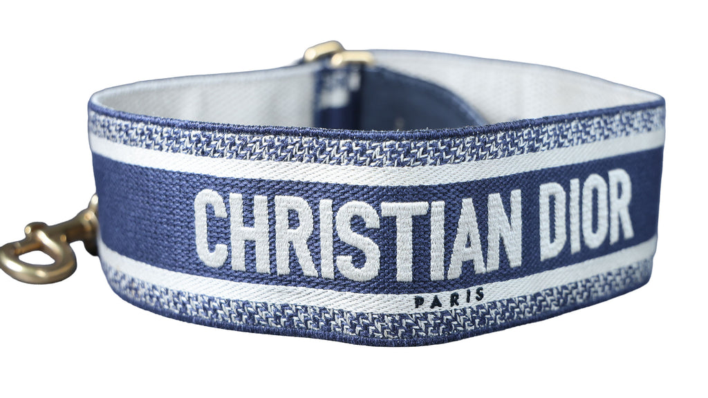 Preowned CHRISTIAN DIOR Oblique Saddle Bag Medium Canvas x Leather Blue | Luxe Again Maison