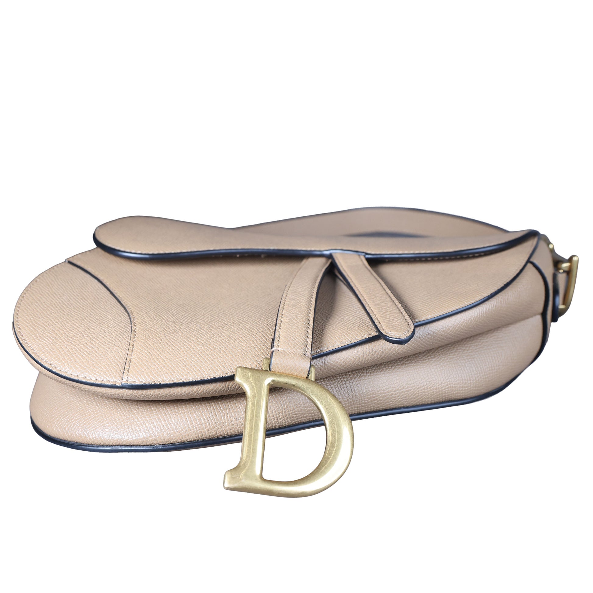 Preowned CHRISTIAN DIOR Saddle Bag Medium Leather Beige | Luxe Again Maison