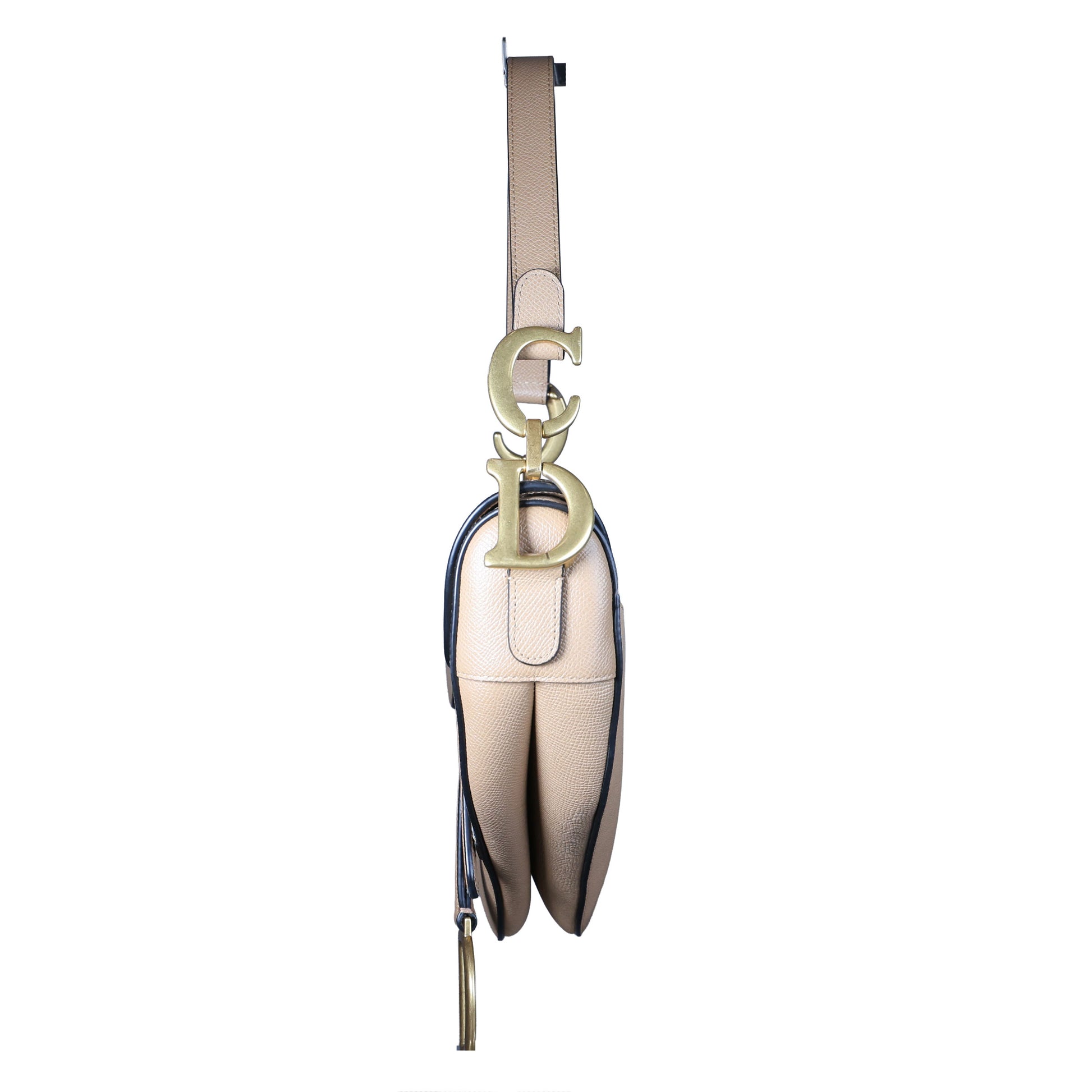 Preowned CHRISTIAN DIOR Saddle Bag Medium Leather Beige | Luxe Again Maison