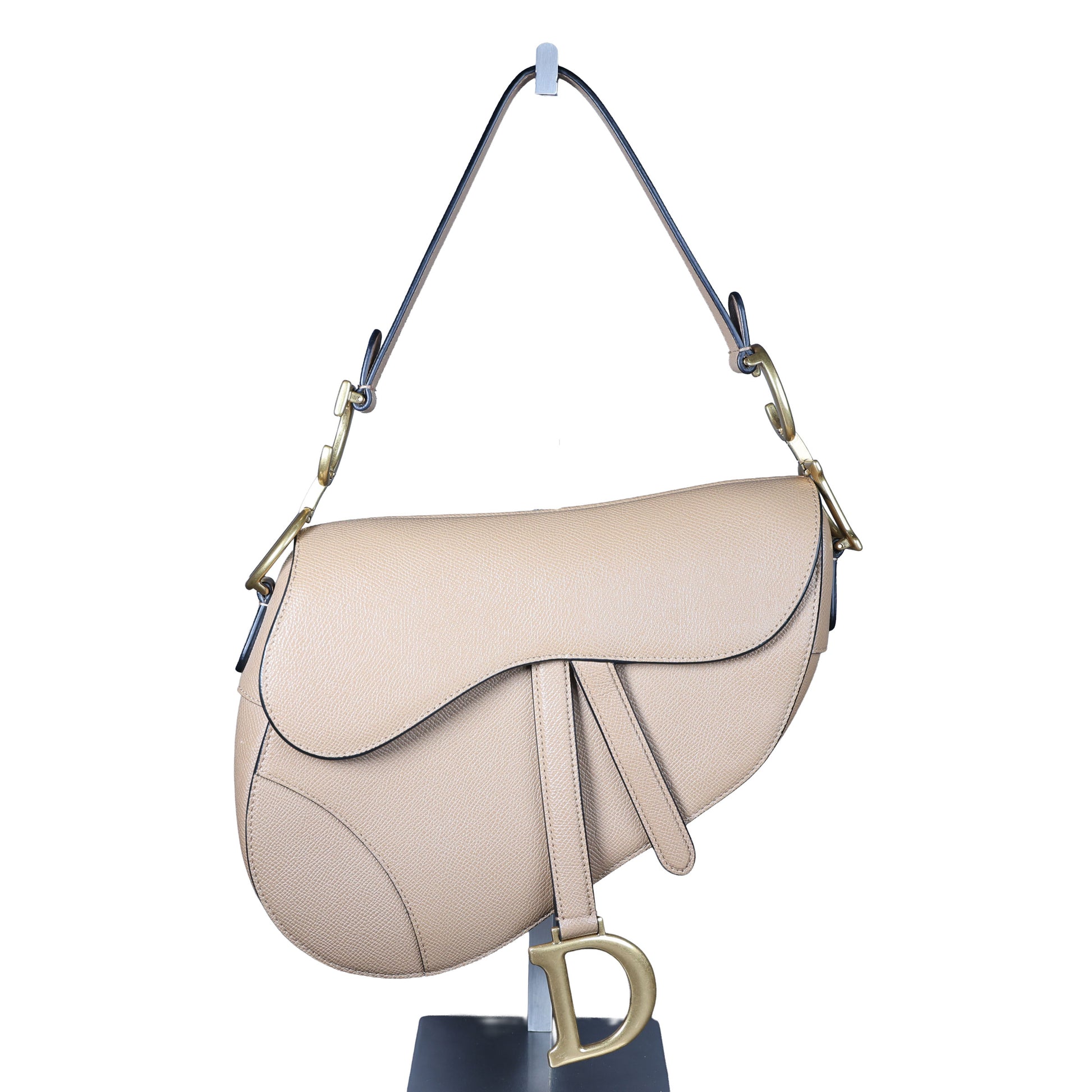 Preowned CHRISTIAN DIOR Saddle Bag Medium Leather Beige | Luxe Again Maison