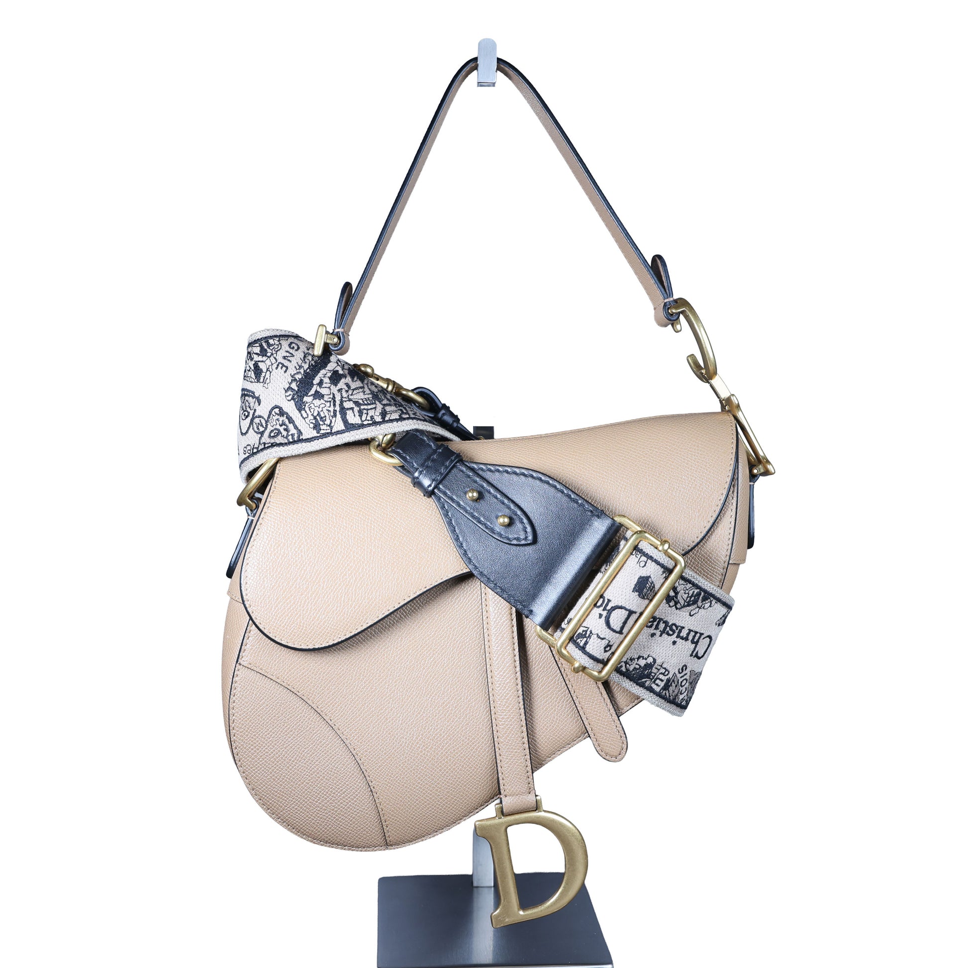 Preowned CHRISTIAN DIOR Saddle Bag Medium Leather Beige | Luxe Again Maison
