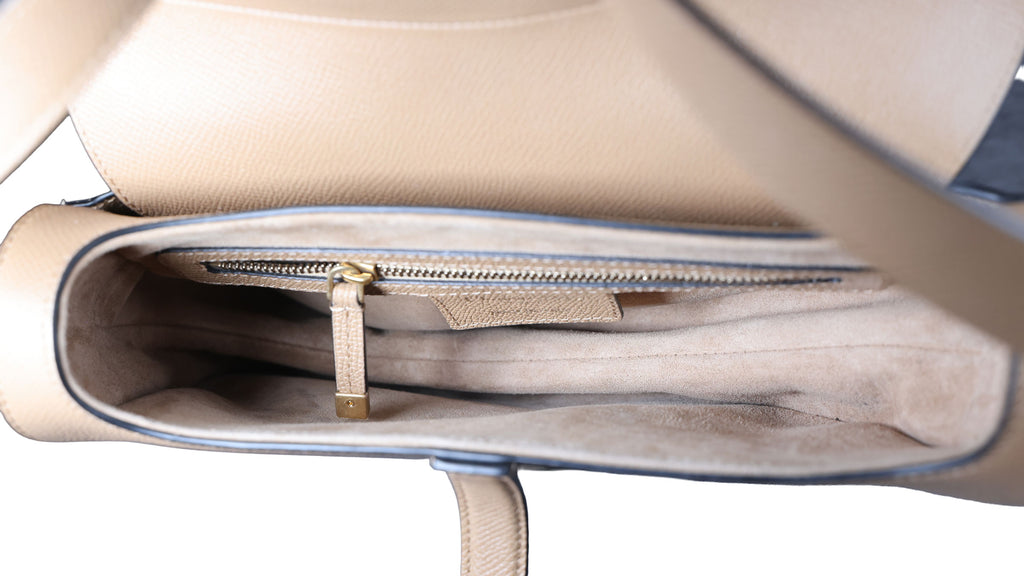 Preowned CHRISTIAN DIOR Saddle Bag Medium Leather Beige | Luxe Again Maison