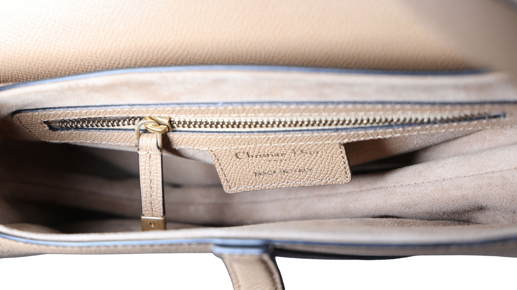 Preowned CHRISTIAN DIOR Saddle Bag Medium Leather Beige | Luxe Again Maison