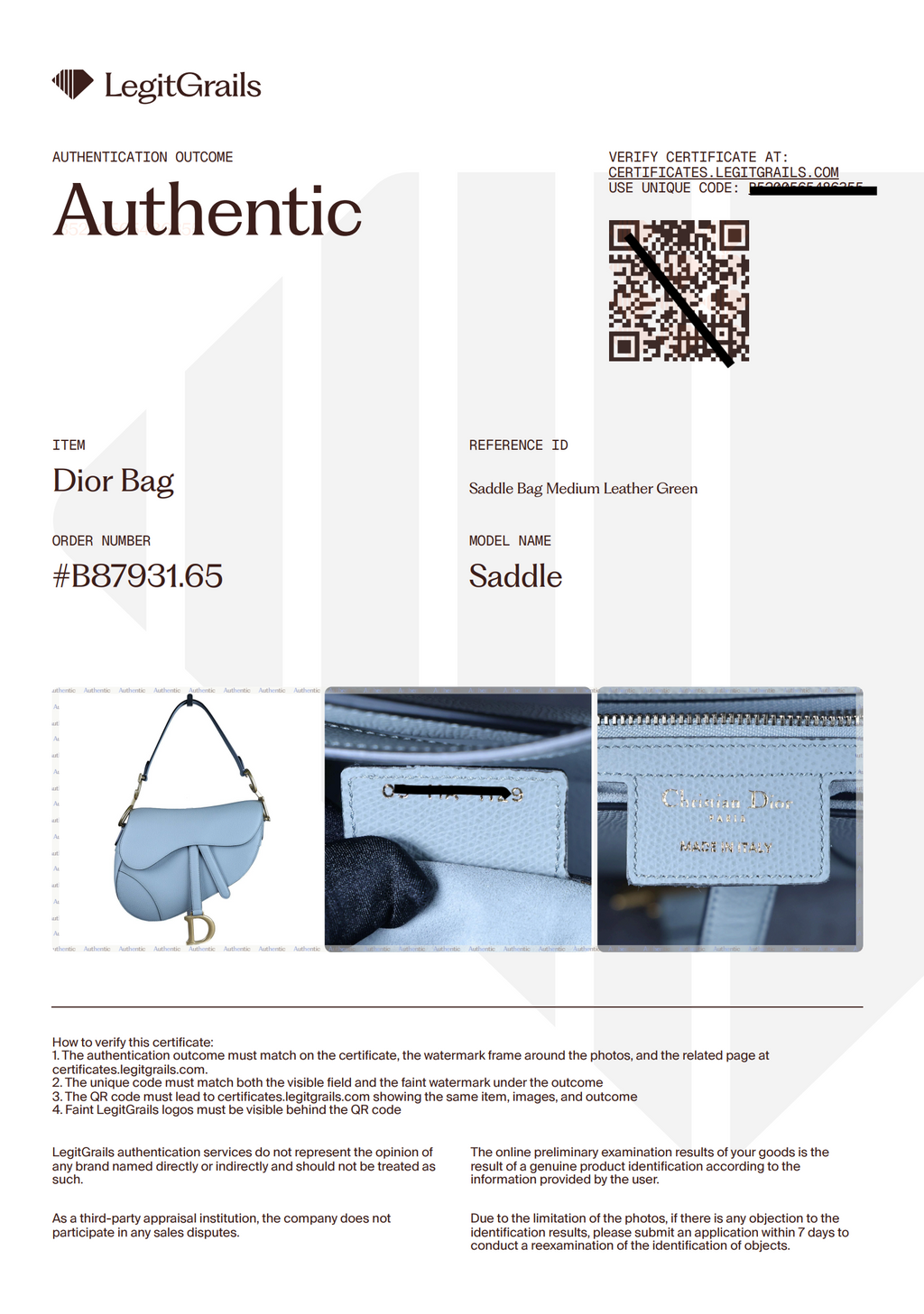 Preowned CHRISTIAN DIOR Saddle Bag Medium Leather Green | Luxe Again Maison