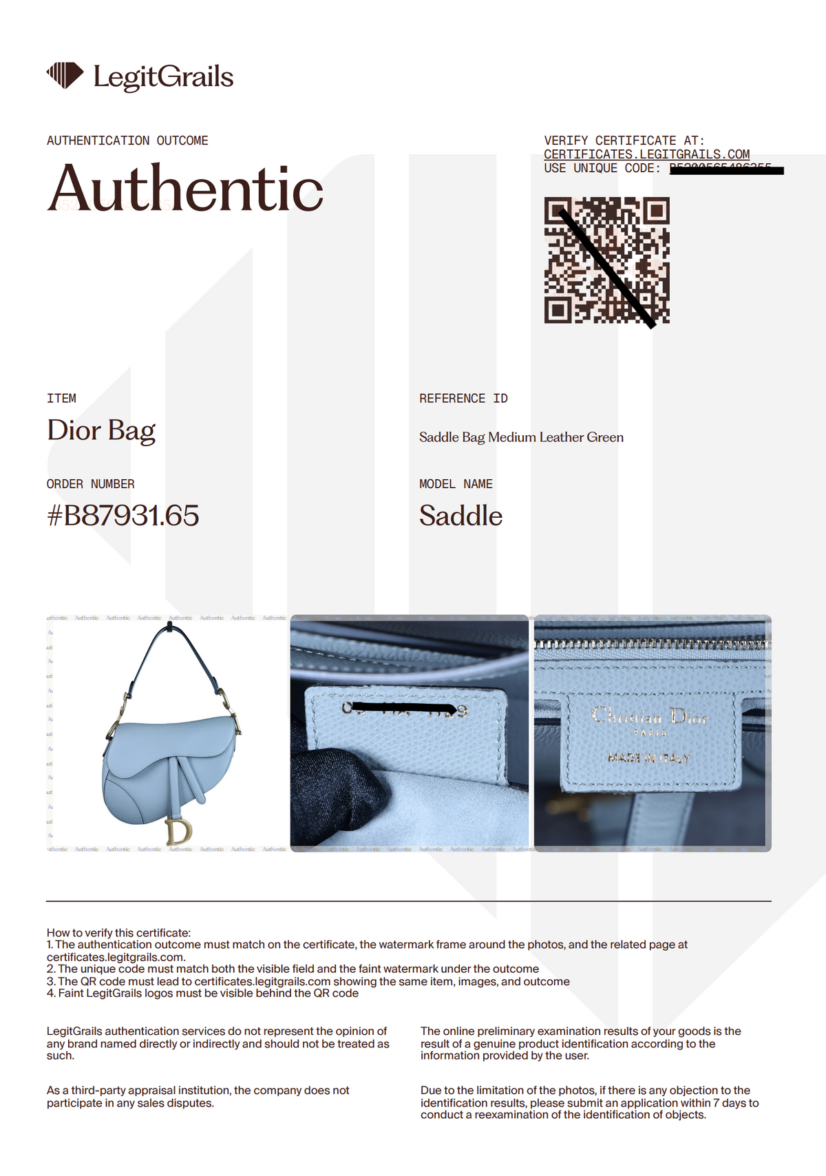 Preowned CHRISTIAN DIOR Saddle Bag Medium Leather Green | Luxe Again Maison