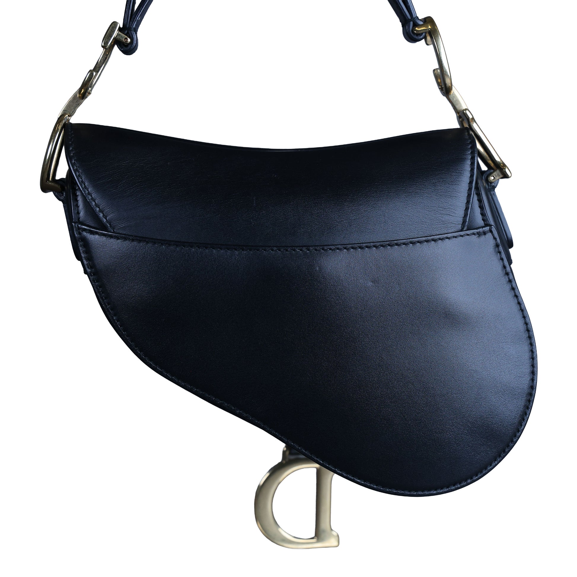 Preowned CHRISTIAN DIOR Saddle Bag Mini Leather Black | Luxe Again Maison