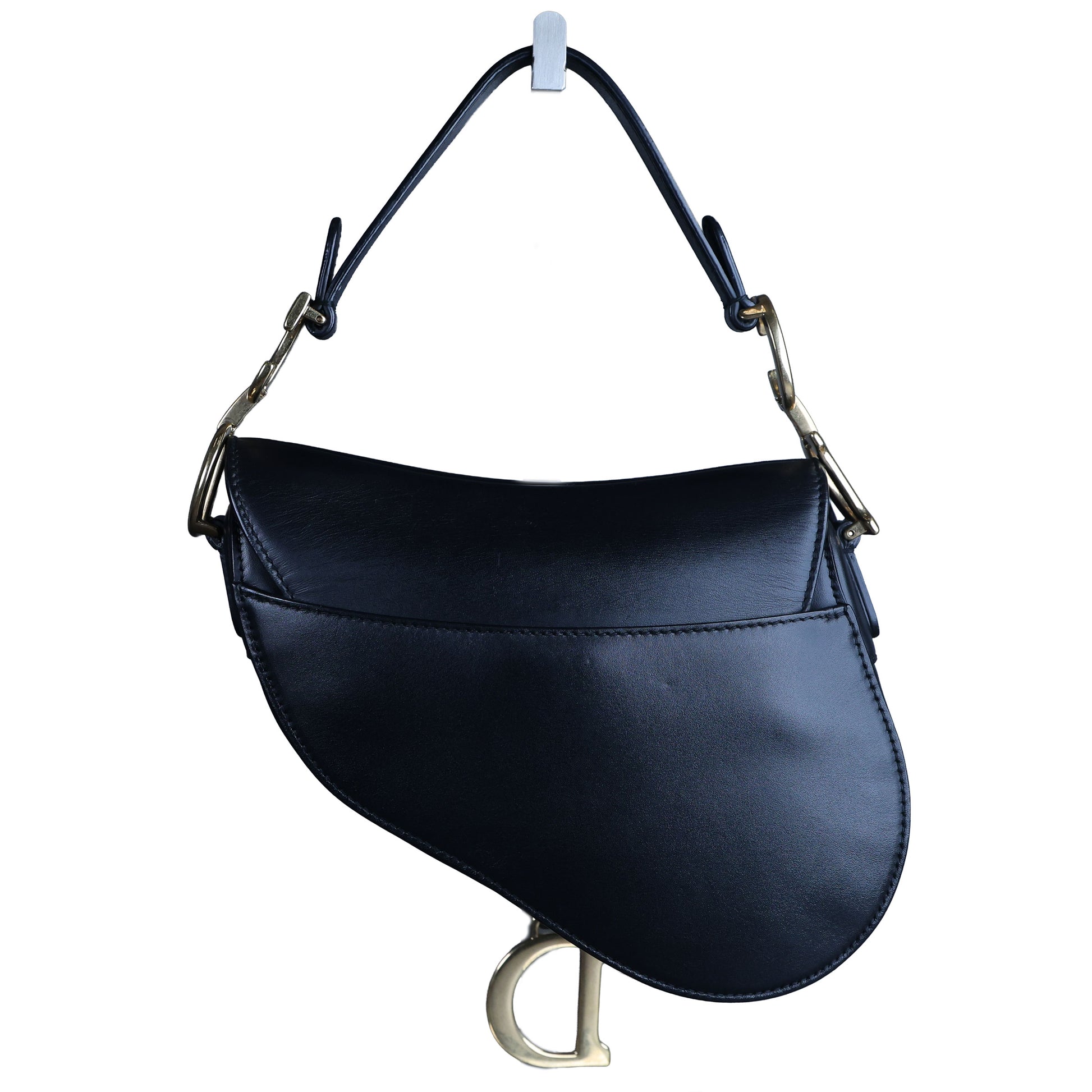 Preowned CHRISTIAN DIOR Saddle Bag Mini Leather Black | Luxe Again Maison
