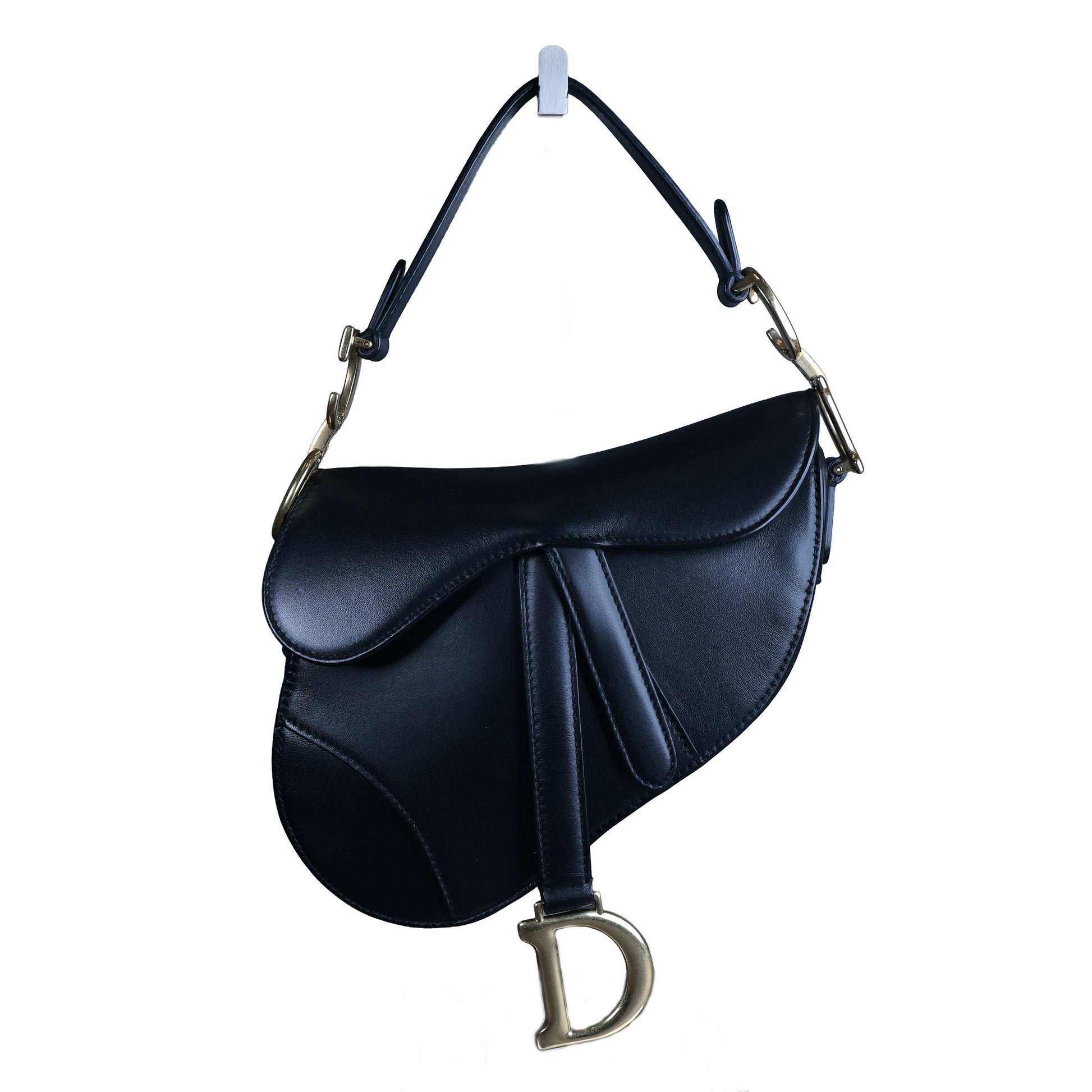 Preowned CHRISTIAN DIOR Saddle Bag Mini Leather Black | Luxe Again Maison