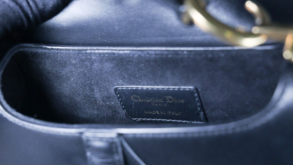 Preowned CHRISTIAN DIOR Saddle Bag Mini Leather Black | Luxe Again Maison