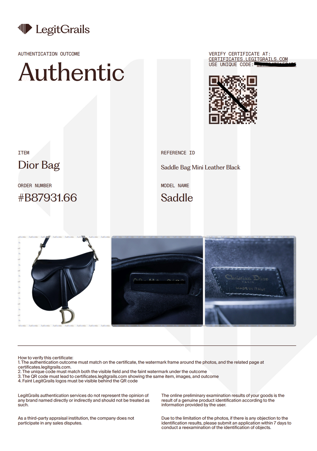 Preowned CHRISTIAN DIOR Saddle Bag Mini Leather Black | Luxe Again Maison