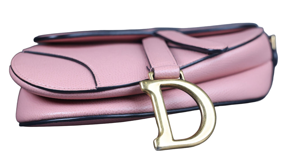 Preowned CHRISTIAN DIOR Saddle Bag Mini Leather Pink | Luxe Again Maison
