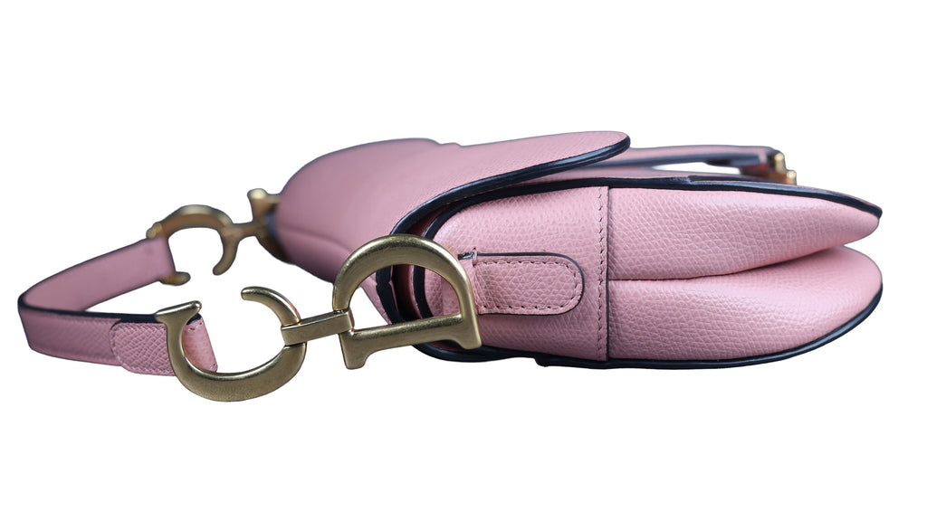 Preowned CHRISTIAN DIOR Saddle Bag Mini Leather Pink | Luxe Again Maison