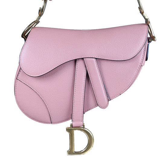 Preowned CHRISTIAN DIOR Saddle Bag Mini Leather Pink | Luxe Again Maison