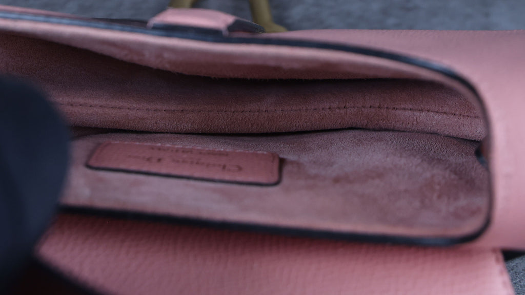 Preowned CHRISTIAN DIOR Saddle Bag Mini Leather Pink | Luxe Again Maison