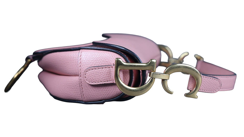 Preowned CHRISTIAN DIOR Saddle Bag Mini Leather Pink | Luxe Again Maison