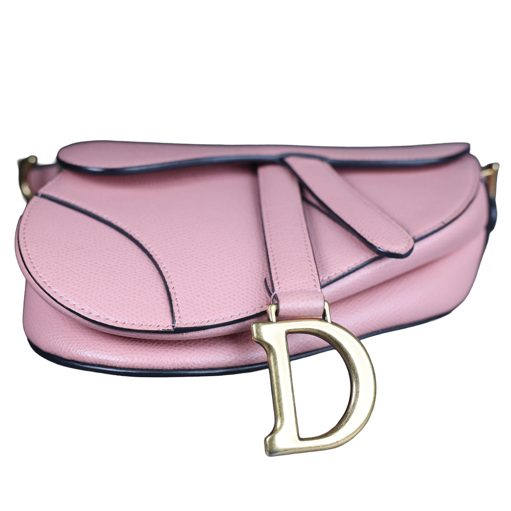 Preowned CHRISTIAN DIOR Saddle Bag Mini Leather Pink | Luxe Again Maison