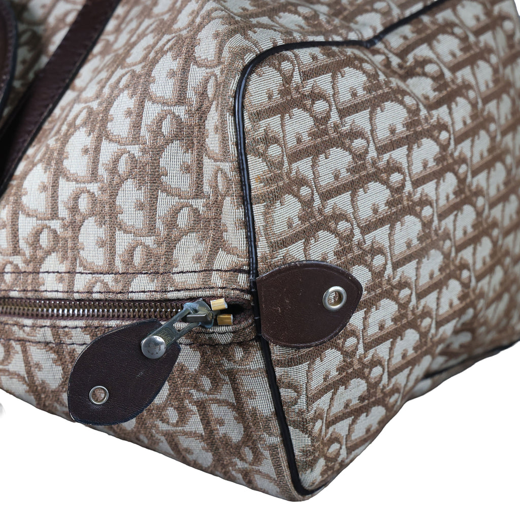 Preowned CHRISTIAN DIOR Vintage Trotter Boston Bag Brown | Luxe Again Maison